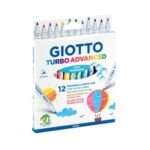 GIOTTO Etui 12 feutres de coloriage TURBO ADVANCED pointe moyenne. Coloris assortis extra brillant