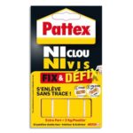 PATTEX Etui de 10 pastilles adhésives Ni Clou Ni Vis FIX&DEFIX. 2kg par pastille de 2x4cm
