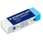 STAEDTLER Gomme plastique Mars Combi de, un côté Blanc pour le crayon, un côté Bleu pour l'encre 526508