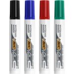 BIC Velleda 1791 Feutre pour Tableau Blanc Effaçable à Sec Pointe Large Biseautée - Couleurs Assorties x4 – Image 2