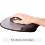 FELLOWES Tapis souris repose-poignet ergo mouss aluminium/Noir 9175801 – Image 3
