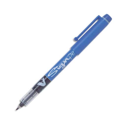 336285_d1.jpg PILOT Stylo-feutre pointe en nylon largeur de trait 0,6 mm encre liquide Bleue V-SIGN PEN – Image 1