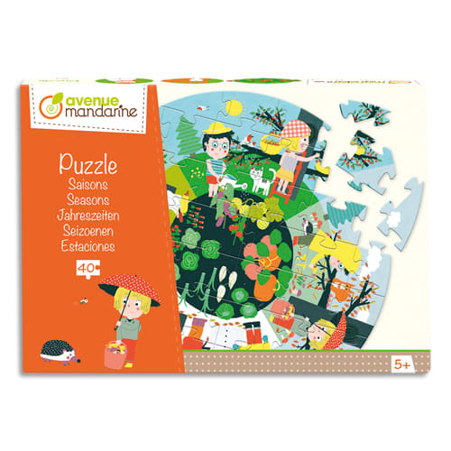 337149_d1-1.jpg AVENUE MANDARINE Puzzle 40 pièces, diamètre 45 cm, thème Les saisons. A partir de 5 ans. – Image 1