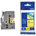 BROTHER Ruban pour PTOUCH laminé Noir/Jaune 6mmx8m TZE611