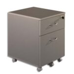 SIMMOB Caisson mobile 2 tiroirs Alu dont 1 pour dossiers suspendus - Dimensions : L 41 x H56 x P50 cm