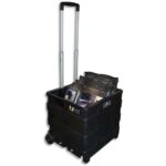 VISO Casier Trolley pliable en polypropylène - Dimensions ouvert L42 x H38 x P40 cm Noir