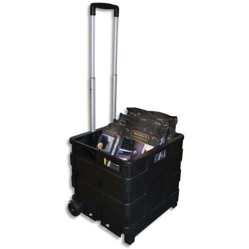 365498_d1-1.jpg VISO Casier Trolley pliable en polypropylène - Dimensions ouvert L42 x H38 x P40 cm Noir – Image 1