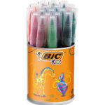 BIC KIDS Ecriture Visaquarelle Feutres de Coloriage avec Pointe Pinceau - Couleurs Assorties, Pot de 18