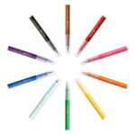 BIC KIDS Ecriture Visaquarelle Feutres de Coloriage avec Pointe Pinceau - Couleurs Assorties, Pot de 18 – Image 2
