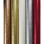 CLAIREFONTAINE Rouleau de papier cadeau métallisé uni pailleté 70g. 1,5x0,7m. 5 coloris assortis