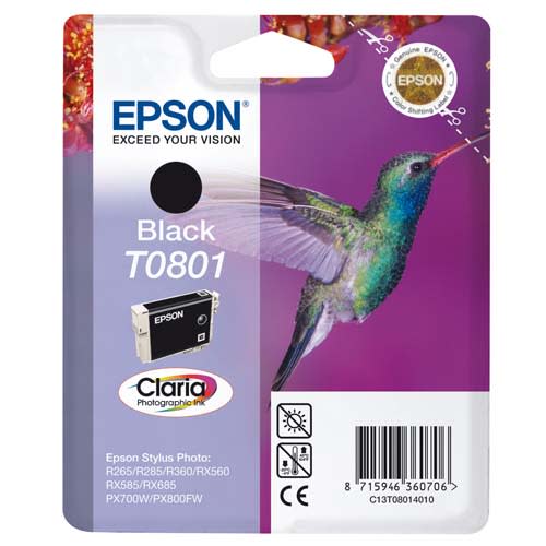 381733_d1-1.jpg EPSON Cartouche Jet d'Encre Claria Noir ''Colibri'' (T0801) - C13T08014011 – Image 1