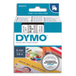 DYMO Ruban D1 Noir/transparent 6MMX7M pour 1000/1000+/2000/3500/4500/5000/5500