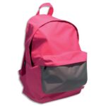 CALIPAGE Sac à dos 1 compartiment (40x29x19cm)+Pochette Laptop (26x21cm). Coloris Framboise & Gris Clair