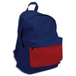 CALIPAGE Sac à dos 1 compartiment (40x29x19cm)+Pochette Laptop (26x21cm). Coloris Marine & Rouge