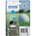 EPSON Cartouche Jet d'Encre DURABrite Ultra Cyan XL ''Balle de Golf'' 34 (T3472) - C13T34724010