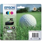 EPSON Multipack Cartouches Jet d'Encre DURABrite Ultra 4coul ''Balle de Golf'' 34XL (T3476) C13T34764010