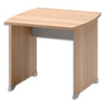 GAUTIER OFFICE Table bureau L80 cm avec voile de fond Jazz Hêtre Gris clair - Dim. : L80 x H74 x P80 cm