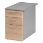 GAUTIER OFFICE Caisson bout de bureau réversible 3 tiroirs dont 1DS Jazz Hêtre Gris clair L47xH74xP80 cm