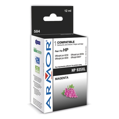 384092_d1-1.jpg ARMOR Cartouche Jet d'encre reman pour HP 935XL Magenta C2P25AE K20592OW avec gestion des niveaux d'encre – Image 1