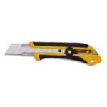 OLFA Cutter XH-1 Jaune Noir, manche en caoutchouc, blocage par molette, lame sécable - Largeur lame 25 mm