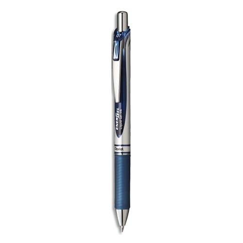 385131_d1.jpg PENTEL Stylo à bille energel rétractable 0,7 mm. Encre à pigment infalsifiable Bleu marine. – Image 1