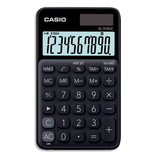 386681_d1-1.jpg CASIO Calculatrice de poche 10 chiffres Noire SL-310UC-BK-S-EC – Image 1