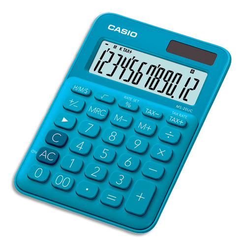 386683_d1-1.jpg CASIO Calculatrice de bureau 12 chiffres Bleue MS-20UC-BU-S-EC – Image 1