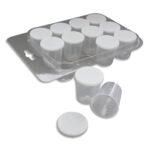 O'COLOR Lot de 12 pot gradués contenance 30ml, avec couvercle.