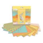 AVENUE MANDARINE 60 feuilles 20x20cm Origami Spring imprimé 2 faces avec 1 planche de stickers yeux