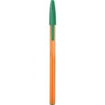 1ER Stylo à bille Orange. Pointe 1.0. Encre Verte.