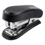 NOVUS Mini agrafeuse Noire en métal ABS, capacité 12 feuilles, livrée avec 320 agrafes 24/6 et ôte-agrafe