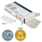 LEITZ Boîte de 1000 Agrafes Blanches N°24/6 Strong, en acier, Hauteur 6 mm, agrafe jusqu'à 30 feuilles – Image 2