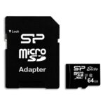 SILICON POWER Carte micro SDXC + adaptateur 64Go Class 10 SP064GBSTXBU1V10