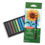 DERWENT ACADEMY Set de 12 pastels tendres, couleurs assorties