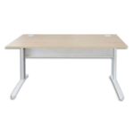 MT INTERNATIONAL Bureau droit pied en L Hêtre Blanc MT5 - Dimensions : L160 x H73 x P80 cm