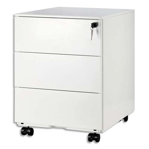 393195_d1-1.jpg MT INTERNATIONAL Caisson métal 3 tiroirs Blanc MT5 - Dimensions : L42 x H50 x P56,5 cm – Image 1