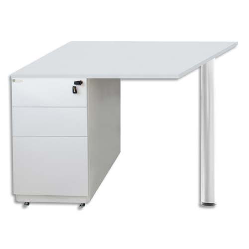 393208_d1-1.jpg MT INTERNATIONAL Extension pour bureau compact Blanc MT5 - Dimensions : L120 x H73 x P60 cm – Image 1