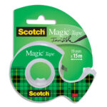 SCOTCH Ruban adhésif Magic invisible 19mm x 15m, sur dévidoir plastique 810