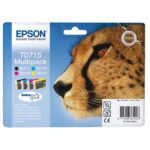 EPSON Multipack Cartouches Jet d'Encre ''Guépard'' (T0715) - Noir, Cyan, Magenta, Jaune