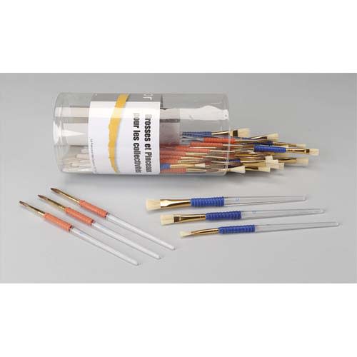 404237_d1-1.jpg O COLOR Lot de 36 pinceaux et brosses avec grip, 18 pinceaux n°8,10 et 12, 18 brosses n°8,10 et 12, 6 – Image 1