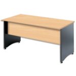 MT INTERNATIONAL Bureau droit pied panneau MT3 Confort - Dim : L140 x H76 x P80 cm Hêtre noir