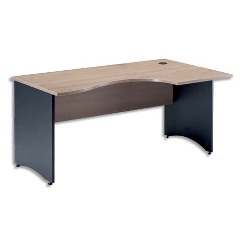 404876_d1-1.jpg MT INTERNATIONAL Bureau compact panneau retour Droit MT3 Confort Hêtre L160xH76xP80/60cm Hêtre anthracite – Image 1