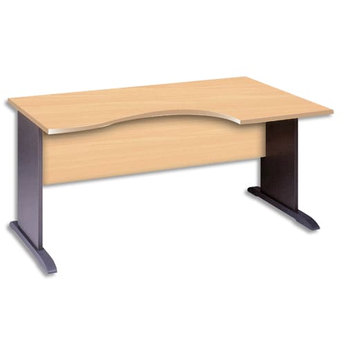 404884_d1-1.jpg MT INTERNATIONAL Bureau compact pied L retour Droit MT3 Confort L160 x H76 x P80/60 cm Hêtre anthracite – Image 1