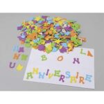 O'COLOR Sachet de 405 lettres en caoutchouc adhésif, hauteur 3cm, 5 couleurs assorties
