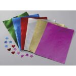 O'COLOR Ramette 100 feuilles métallisées 1 face, format A4, couleurs or, Rouge, Rose, argent, Vert, Bleu