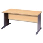 MT INTERNATIONAL Bureau droit piétement en L MT3 Confort - Dim : L120 x H76 x P80 cm Hêtre noir