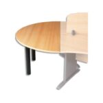 MT INTERNATIONAL Rallonge demi-rond piètement 2 colonnes MT3 Confort L160 x H76 x P80 cm Hêtre noir