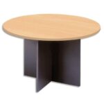MT INTERNATIONAL Table ronde de réunion MT3 Confort pieds panneaux croix D120 x H76 cm Hêtre noir