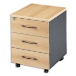 MT INTERNATIONAL Caisson mobile 3 tiroirs MT3 Confort - Dim : L42 x H54 x P50 cm Hêtre noir