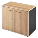 MT INTERNATIONAL Armoire basse MT3 Confort, 1 tablette amovible, L91 x H75 x P43 cm Hêtre noir